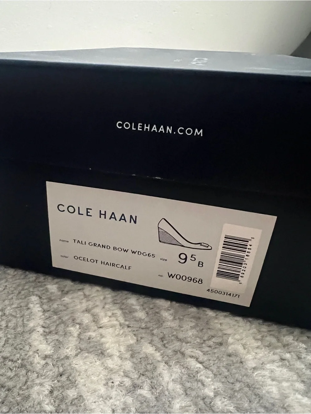 Cole Haan Leopard-Print wedge with bow - NWT